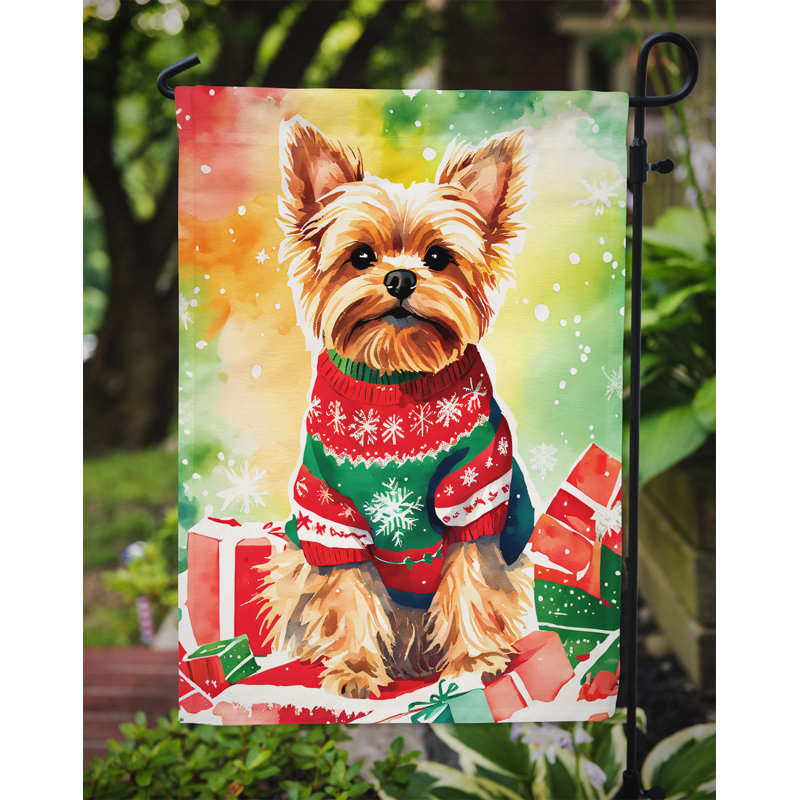 Polyester double face Noël, H 15,5 po x l 11,25 po