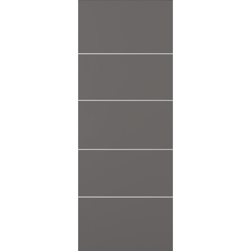 Dalle de porte intérieure standard en bois manufacturé Optima 4H, Gris mat, 23,875 po x 79,37 po