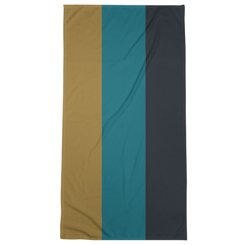 Beach Towel, Teal/Black/Gold