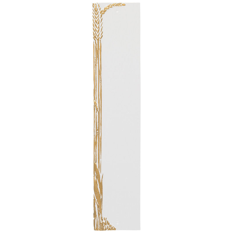 Plaque d'adresse colonne de blé, Oui, Blanc / Doré