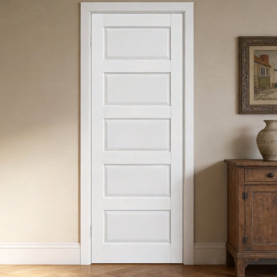 Porte à 5 panneaux moulés