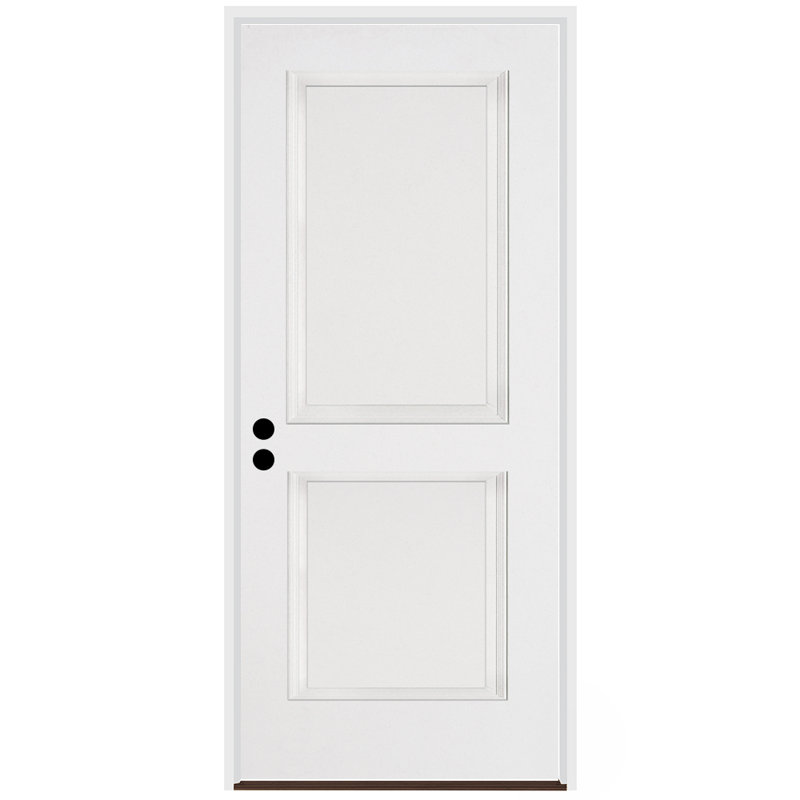 Porte extérieure pré-suspendue en fibre de verre lisse à 2 panneaux 36 po x 80 po avec montant de 4-9 / 16 po, Oui