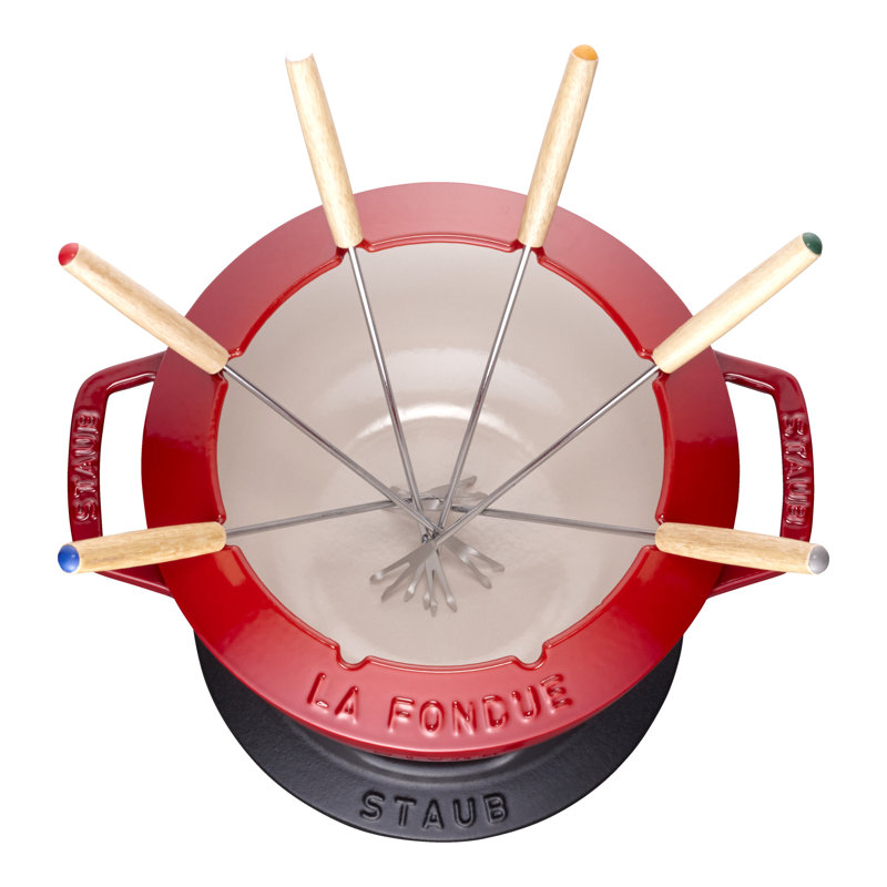 Service à fondue de 20 cm, cerises