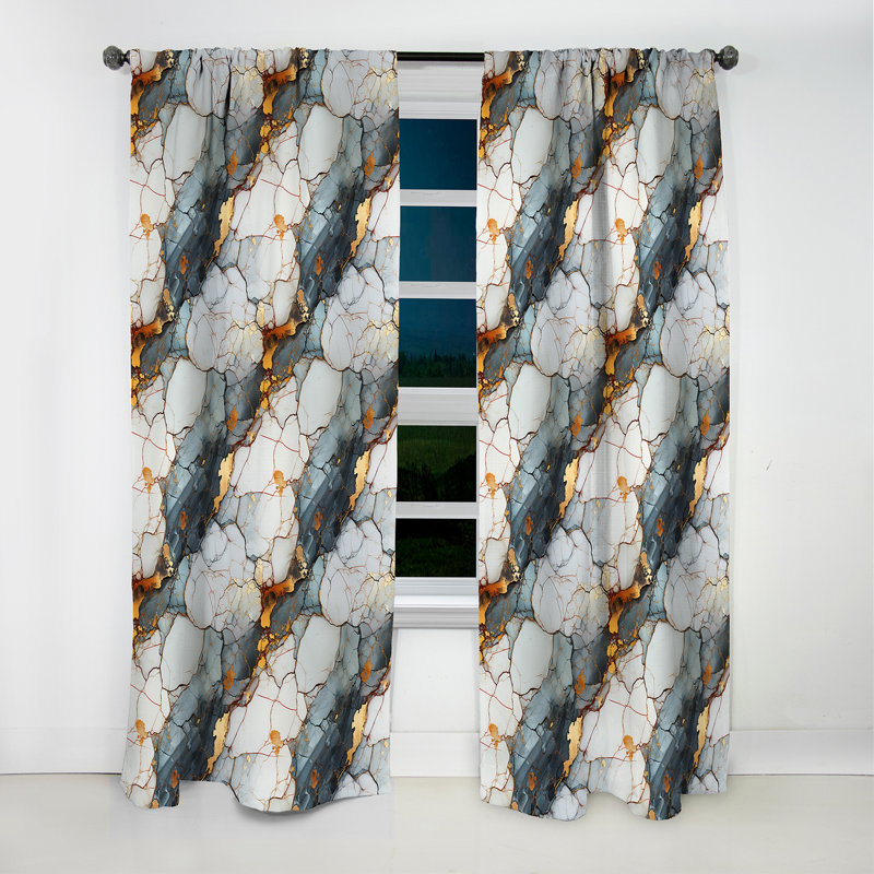 Rideau occultant gris industriel chic Marble Escape I - 1 panneau, L 52 po x L 90 po