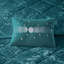 Housse de couette en velours bleu sarcelle double / grand, style, avec coussin, facile à laver