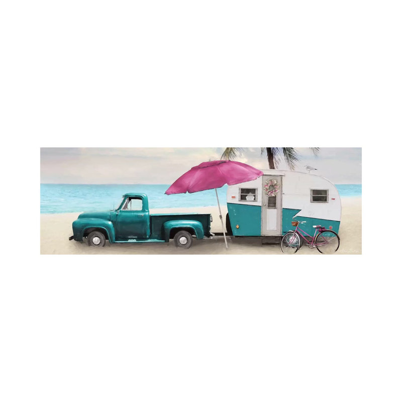 Beach Camping With Bike by Lori Deiter - Wrapped Canvas Panoramic Print, 30.48 cm H x 91.44 cm W x 3.175 cm D