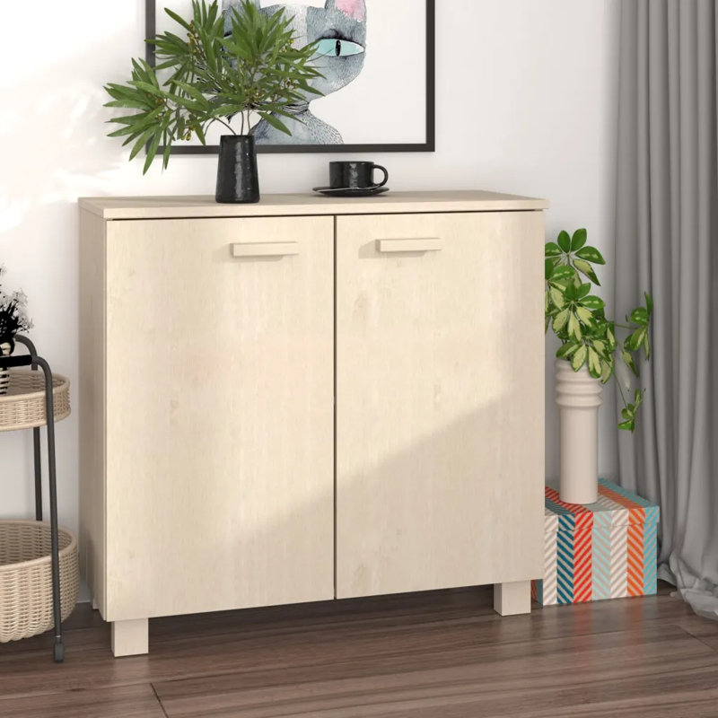 Gwenith 85cm Solid Wood Sideboard, Honey Brown