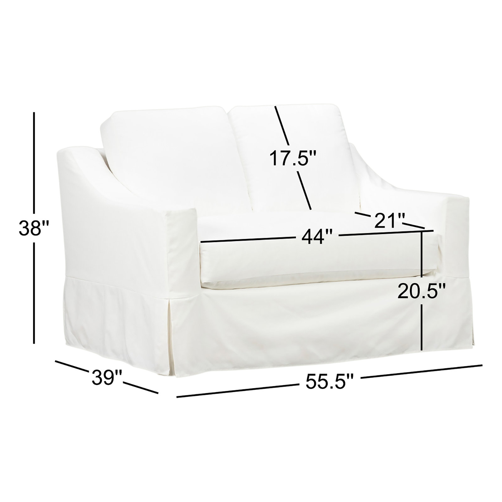 Cranbrook 55.5'' Upholstered Loveseat, Bayou Off White Canvas