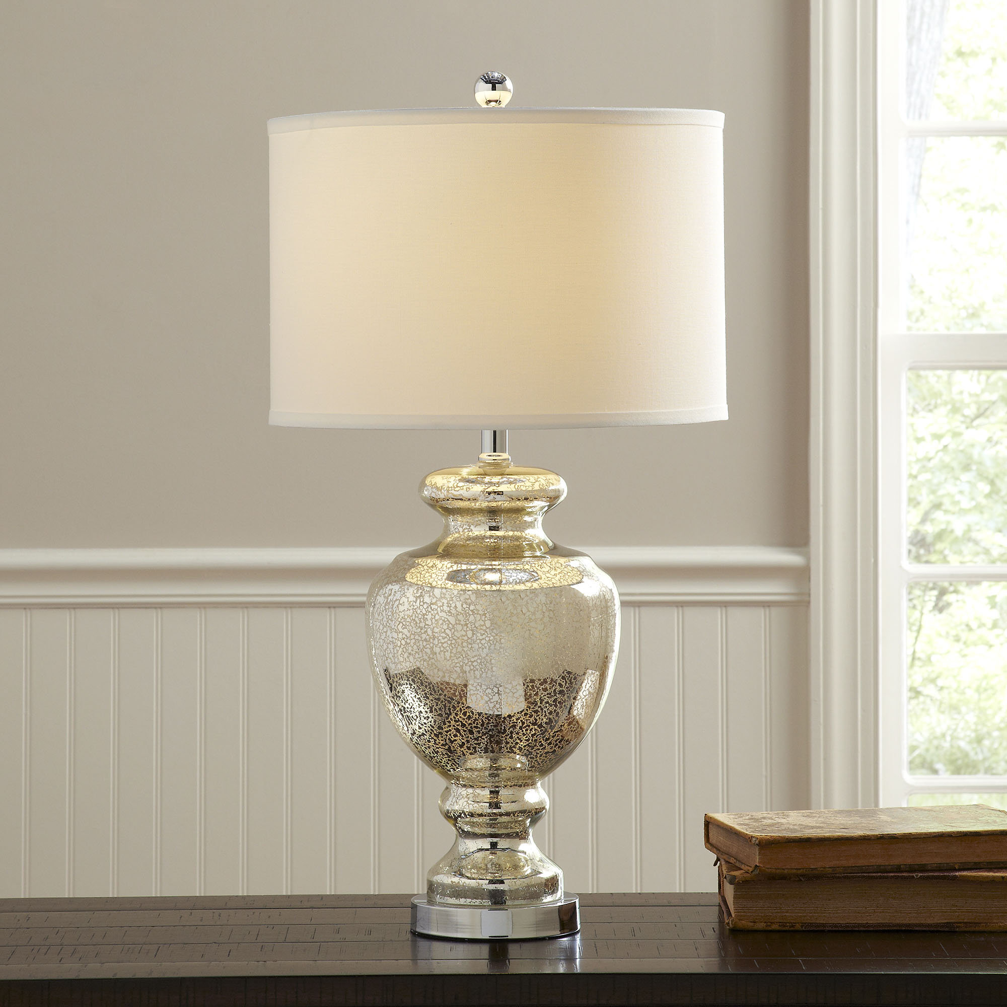 Briggs 28" Table Lamp, 1, Mercury Glass