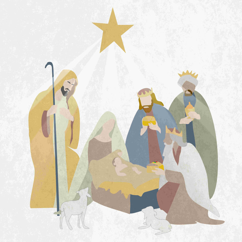 Nativité 6 - reproduction sur toile tendue, H 12 po x l 12 po