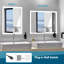 Luminaire lumineux pour miroir de salle de bain lumineux à DEL, désembuage 5 minutes, reflet Full HD, 3 couleurs à intensité variable, fixation murale-861026581