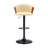 Adjustable Wood Bar Stool With Black Metal-1302376351