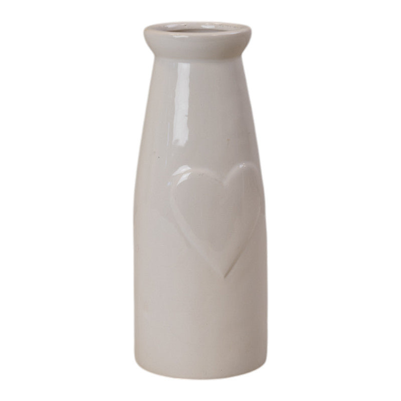 White Ceramic Heart Bud Vase