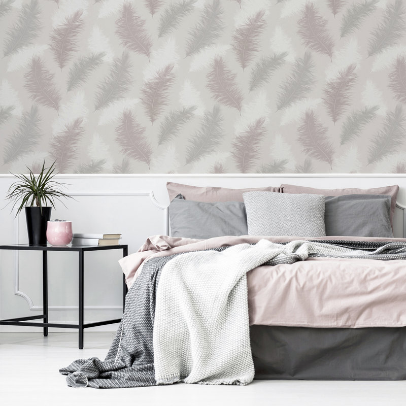 Papier peint plumes roses Sussurro