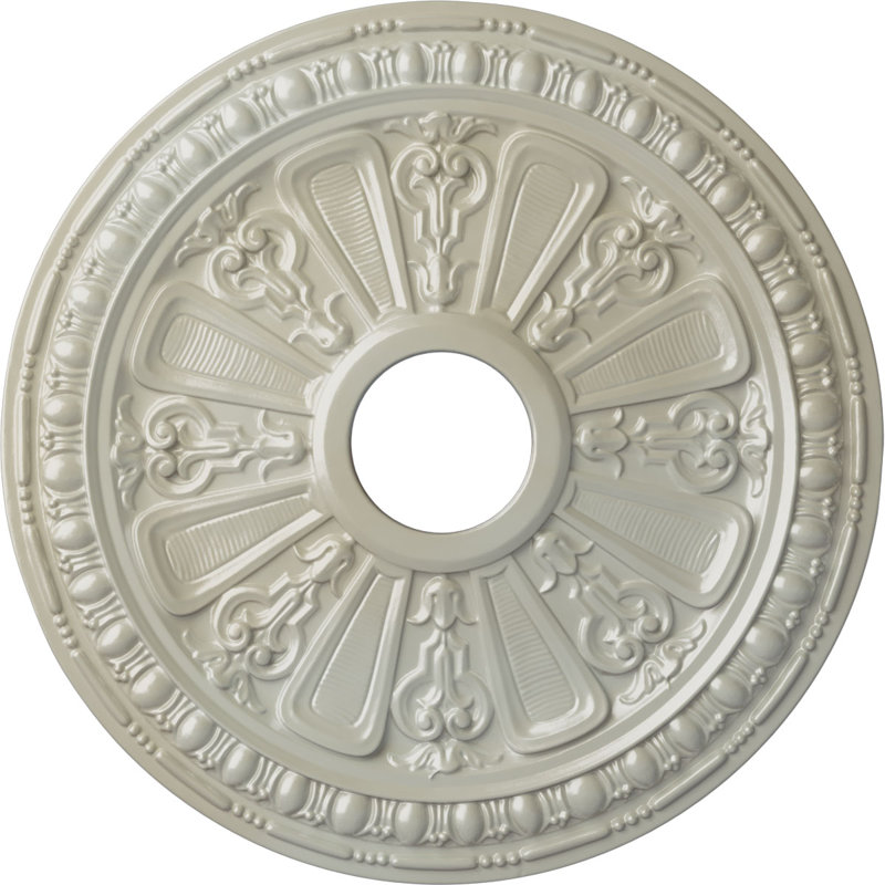 Médaillon de plafond Endurathane Saverne, l 18 1/2 po x H 13 1/2 po x P 1 7/8 po, finition jaune clair peinte à la main