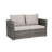 6 Piece Patio Furniture Set, Outdoor Wicker Rattan Sofa Conversation Set All Weather Patio Sectional Sofa Set With Glass Table, Cushions And Pillows For Garden, Backyard-1283248084