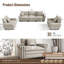 Ensemble de canapé modulaire rembourré 3 pièces avec garniture cloutée, ensemble de canapé surdimensionné avec canapé et fauteuils-107736751-153525789