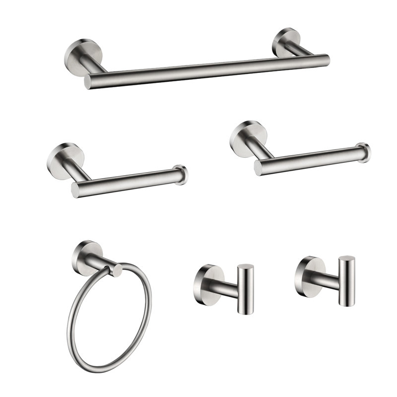 6 - Piece Bathroom Hardware Set, Brushed Nickel