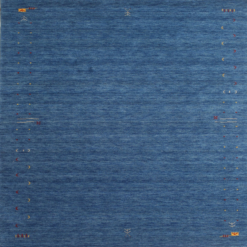 Bleu Tapis décoratif Giard, Carré 8 pi