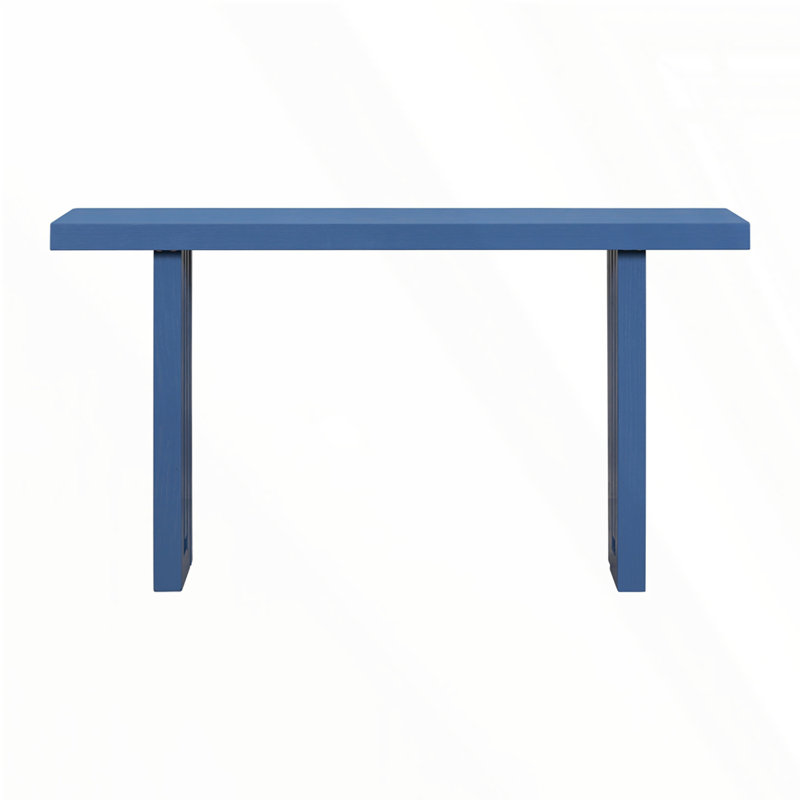 Uniquely Designed Oak Veneer Console Table, Navy Blue