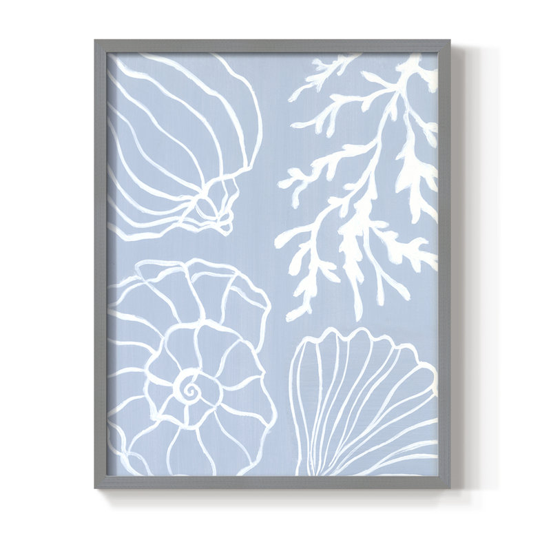 «Shell Silhouettes II», reproduction encadrée - bois massif, H 30 po x l 24 po, Gris