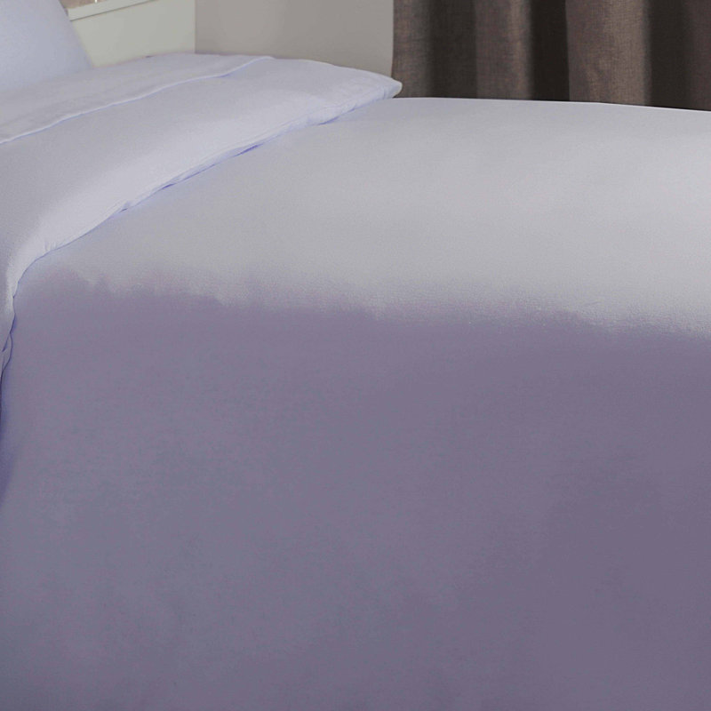 Plain Dye Brushed Cotton Flannelette Solid Colour Duvet Cover, Heather, King  Duvet Cover