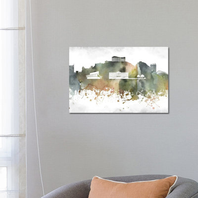 Athens Skyline 1 Piece Wrapped Canvas Wall Art