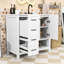 Meuble-lavabo à tiroir avec lavabo en céramique, tablette ouverte et armoire de rangement-598207843
