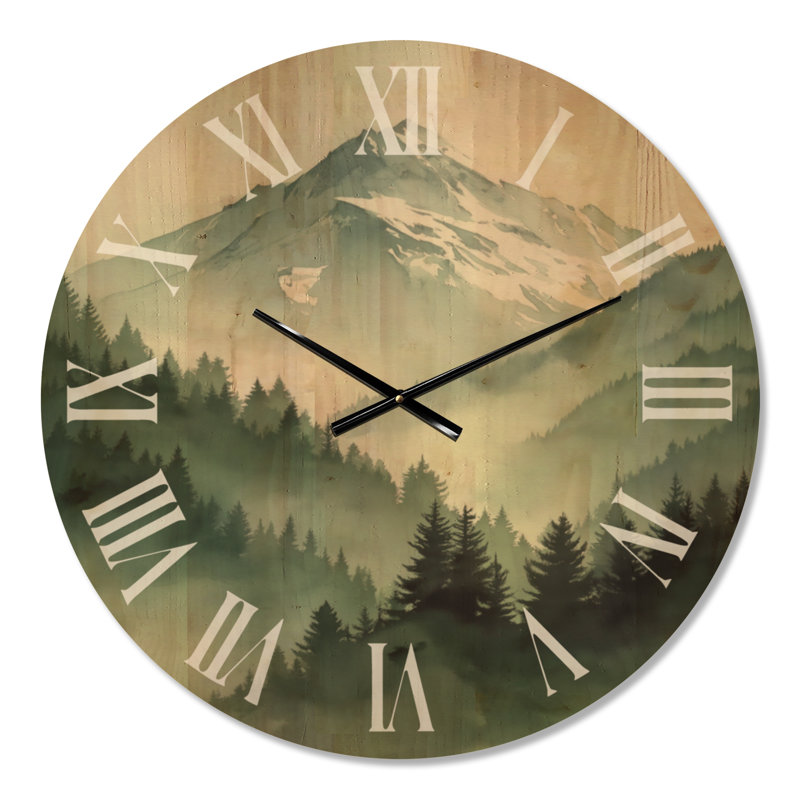 Très grande horloge murale marocaine en bois à imprimé marocain, Large