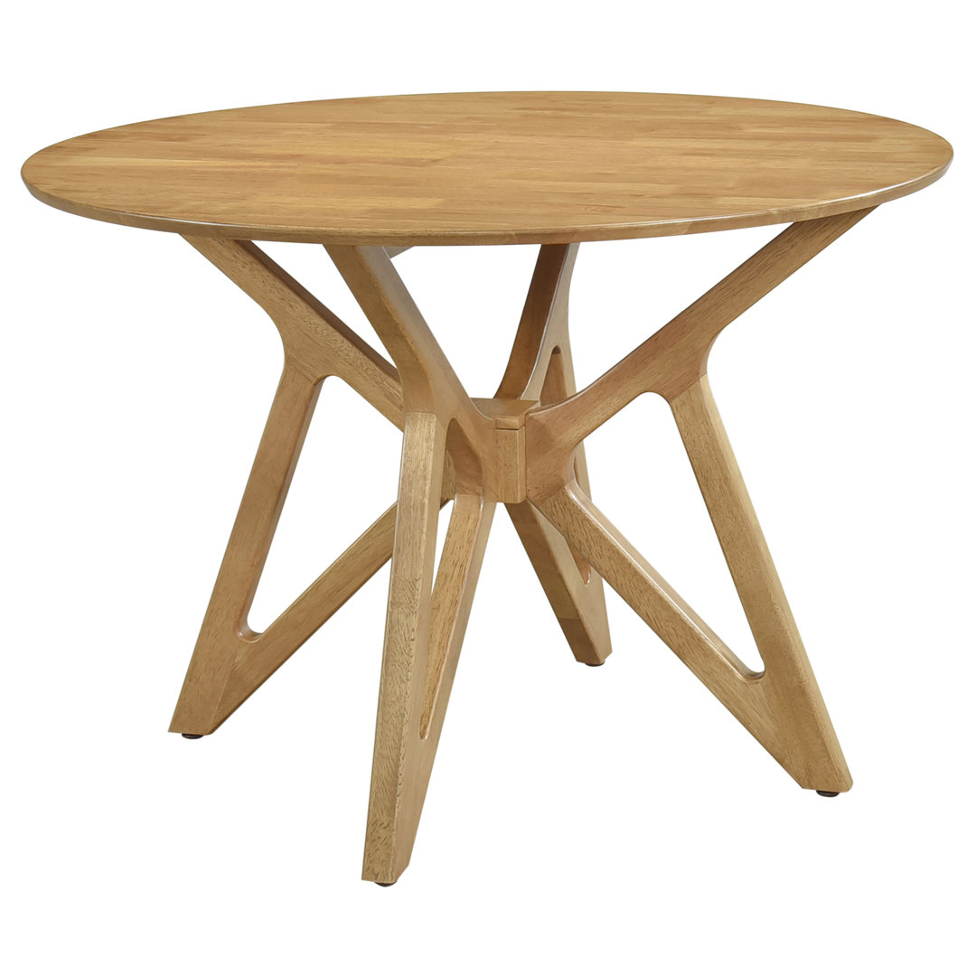 Kyrein Round Solid Wood Dining Table George Oliver