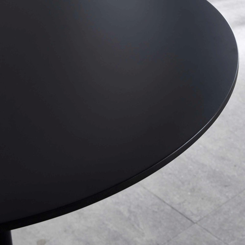 32"Modern Round Dining Table with Round MDF Table Top,Metal Base, Leisure Coffee Table, Black, 28.74" H x 31.5" W x 31.5" D