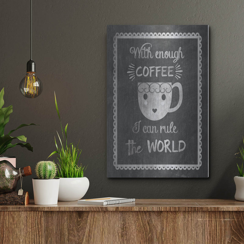  «Règle café» par Erin Clark, art mural en métal, 24 po x 36 po, H 16 po x l 12 po