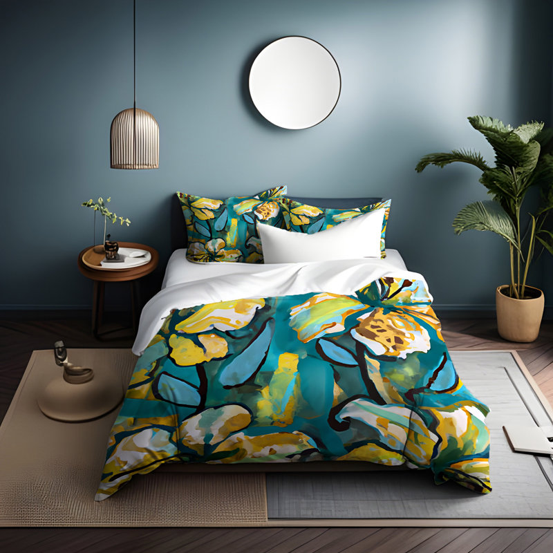 Ensemble de housse de couette , Housse de couette simple + 1 taie décorative pour