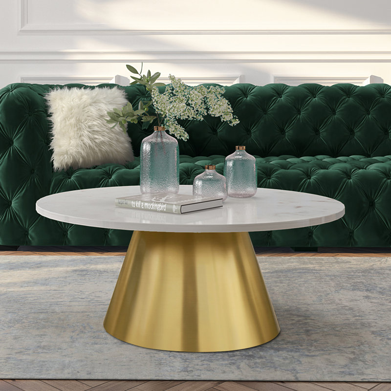 Atonal Pedestal Coffee Table, Gold