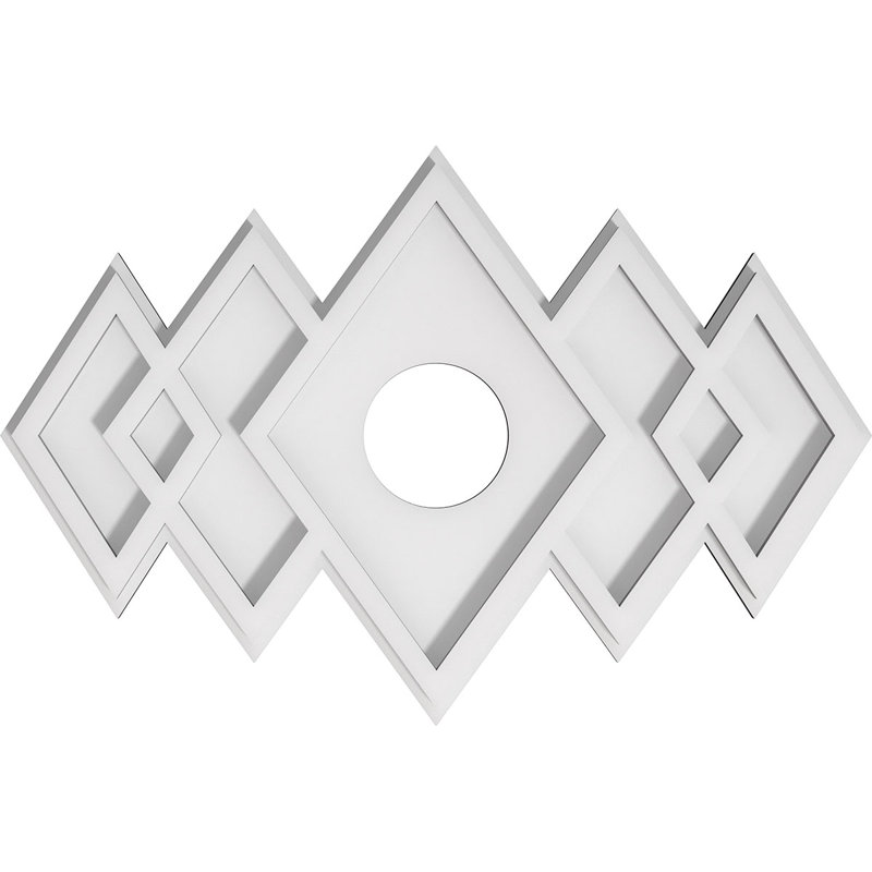 Diamètre intérieur de médaillon contemporain en PVC de 3 po Zoe, H 12 po x l 18 po x P 1 po