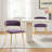 Christal 2 Piece Tufted Velvet Curved Weaved Back with Metal Legs Side Dining Chair Set-1350105841
