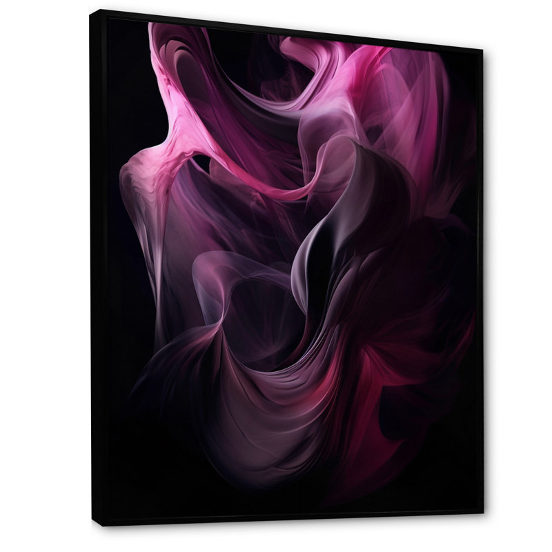 «Pink and Black», impression sur toile, H 20 po x l 12 po x P 1 po, Cadre flottant noir