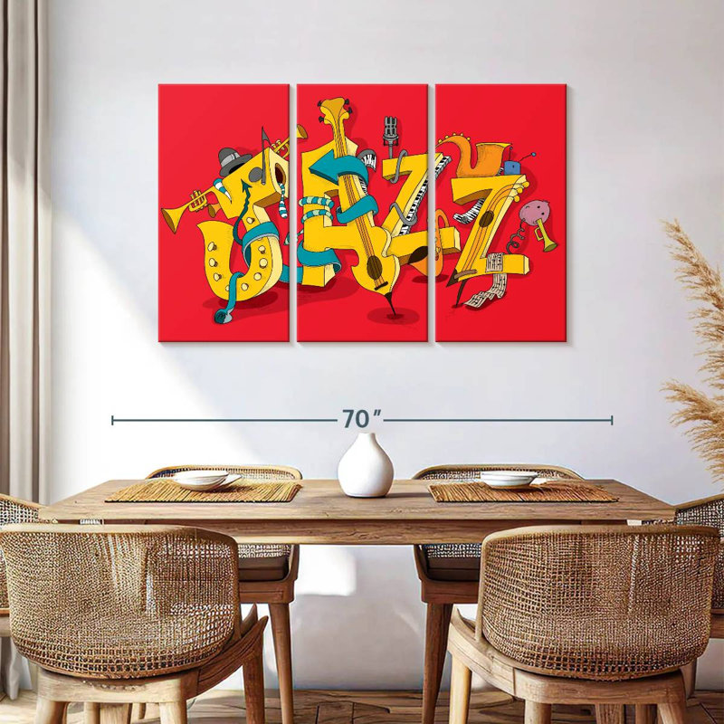 Abarca Cartoon Jazz Typography, 36" H x 57" W