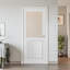 Half Frosted Glass Slab Door Solid Manufactured Wood White Primed Standard Door Without Frame and Hardware Kit-109746659
