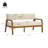 Elzy Outdoor 2-Piece Acacia Wood Conversation Set With Slatted Tabletop & Cushions