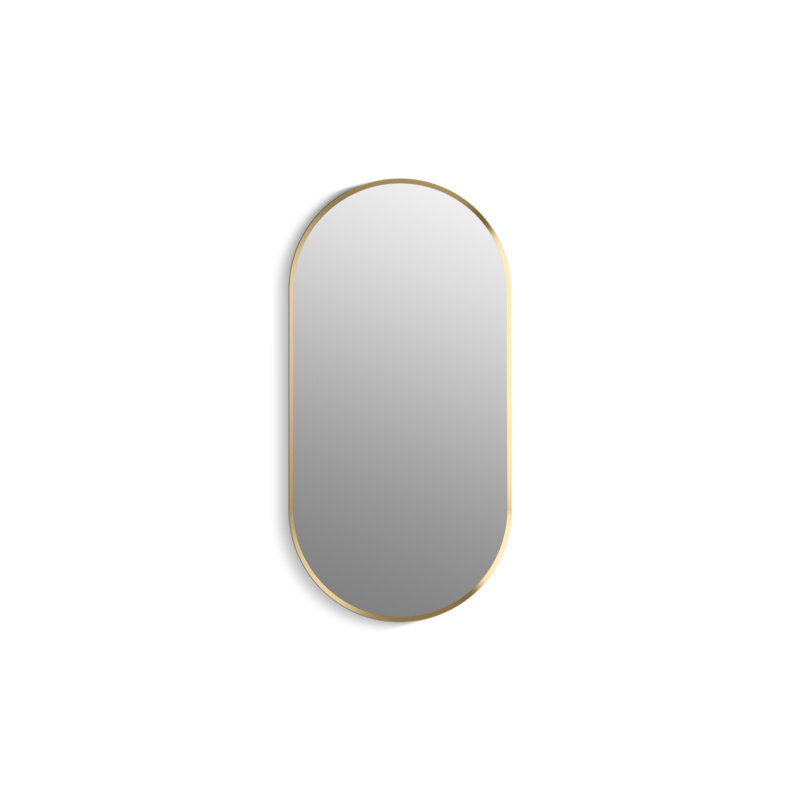 Essential Decorative Bathroom / Vanity Mirror, 36" x 18", Moderne Brushed Gold