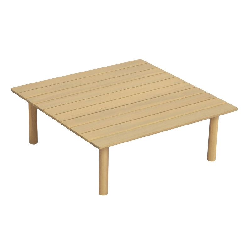 Table basse d'extérieur carrée en bois d'acacia