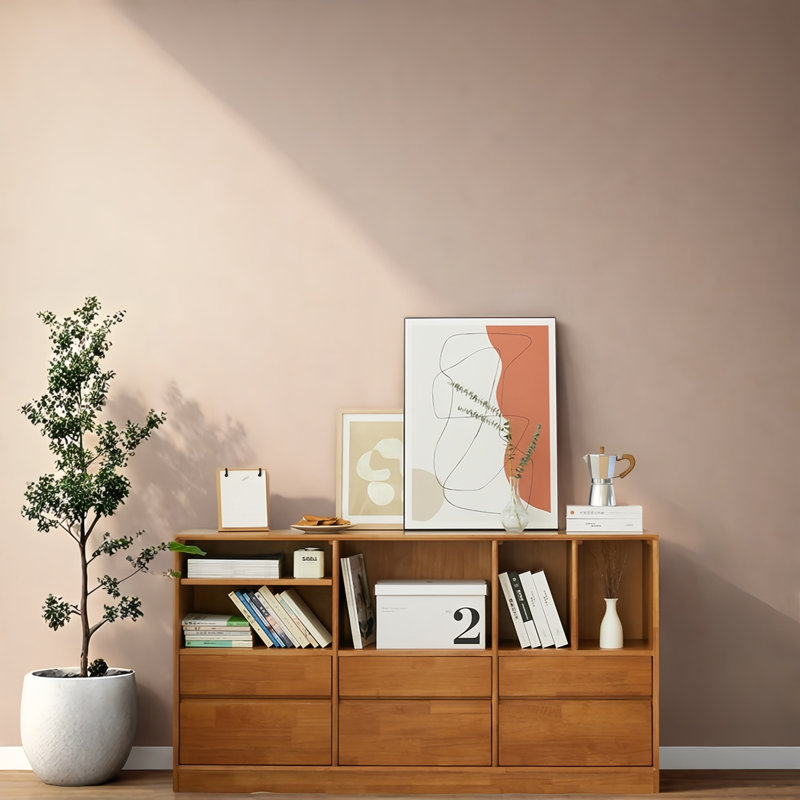 Bibliothèque en bois massif avec tiroirs Ghirasim