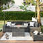 6-Piece Modular Outdoor Rattan Sectional Seating Group With Wide Armrests And Fire Pit-1323369154-1323369182