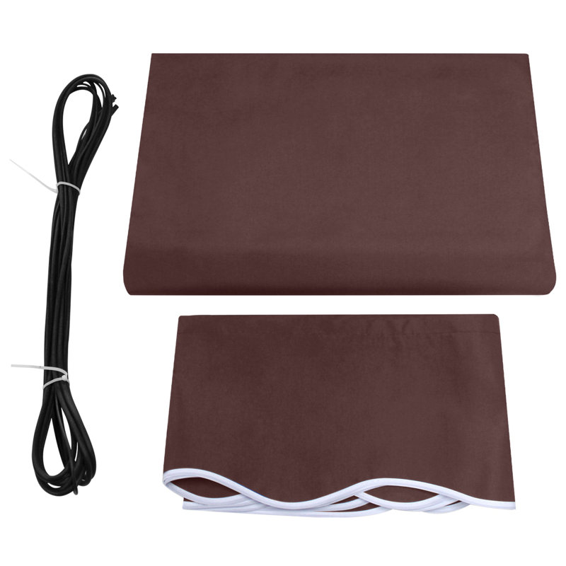 Manual Retractable Patio Door Window Awning Sunshade Shelter Outdoor Canopy, 12.7'L x 7.8' W