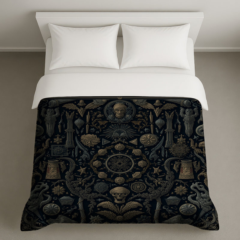 Housses de couette à motif gothique orné, Grand lit