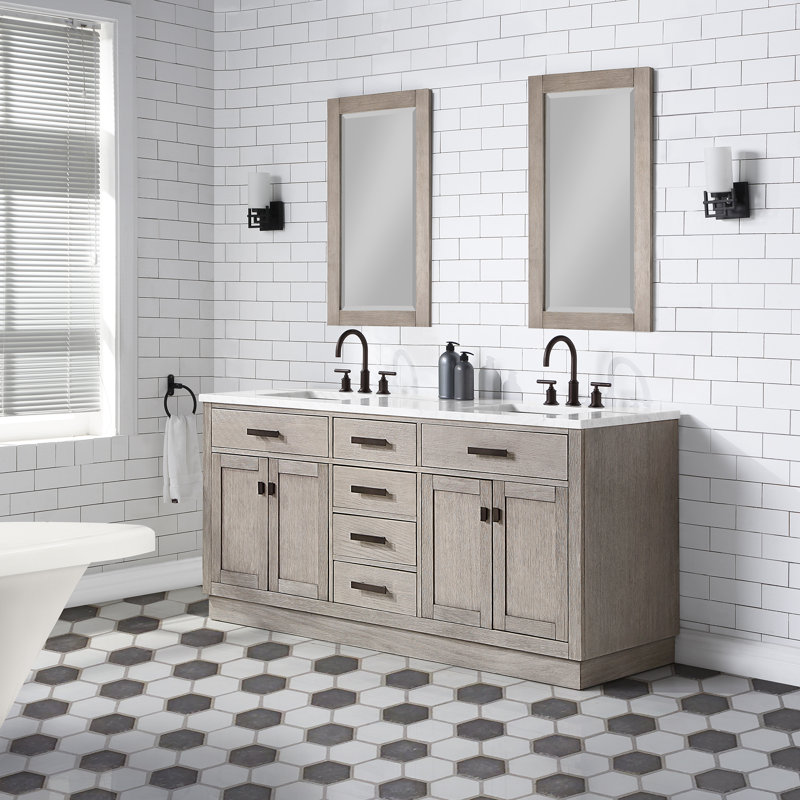 Ashanda 72'' W Single Vanity, Gray Oak