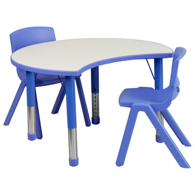 Ensemble de table pour enfant réglable en plastique l 25,125 po x L 35,5 po Goddard - 2 chaises