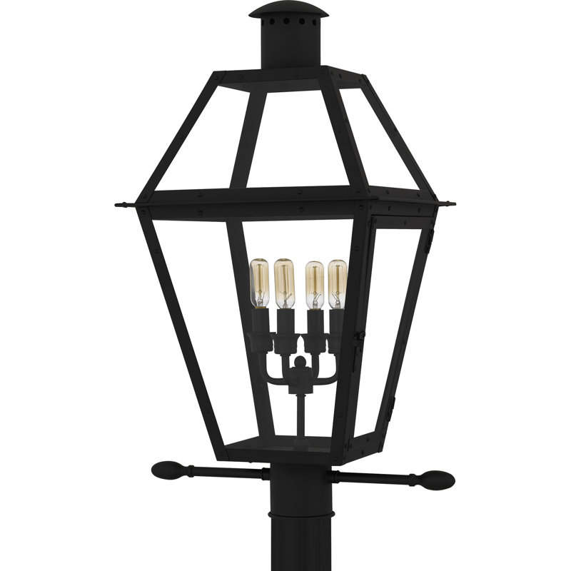 Mishler 4-Light Earth Black Outdoor Post Lantern