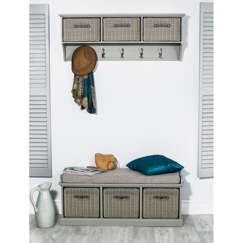 Anjou Upholstered Storage Bench, Grey/Grey